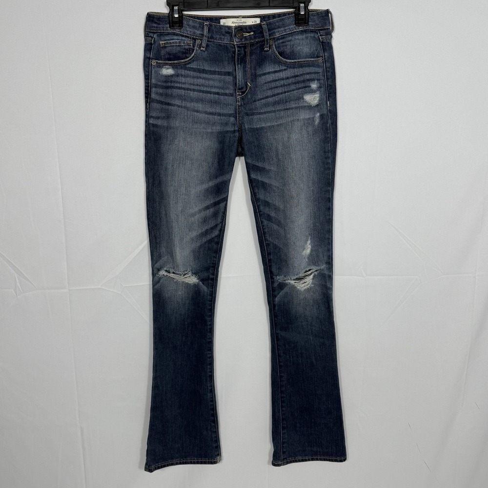 Abercrombie & Fitch The A&F Skinny Boot Bootcut Jeans 6R 28x33 Blue Boho Whisker